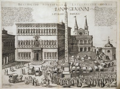 Inwijding van de Obelisk voor de Basiliek van San Giovanni Laterano, Rome in 1588, 1600 door Nicolaus van Aelst